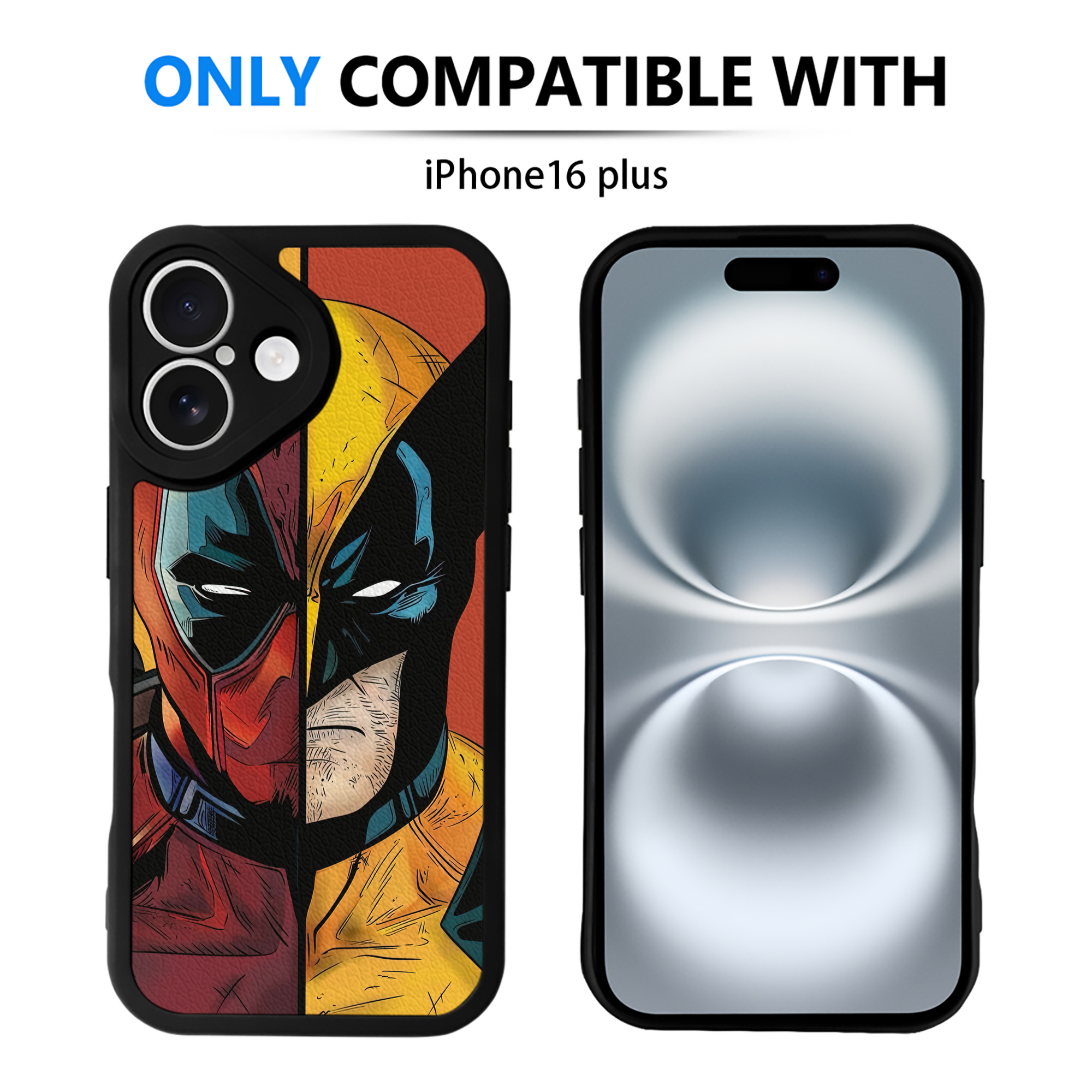 （画像用） Deadpool デッドプール 【iPhone 16シリーズ対応】シリコンスマホケース（レザー調） 材質：シリコン